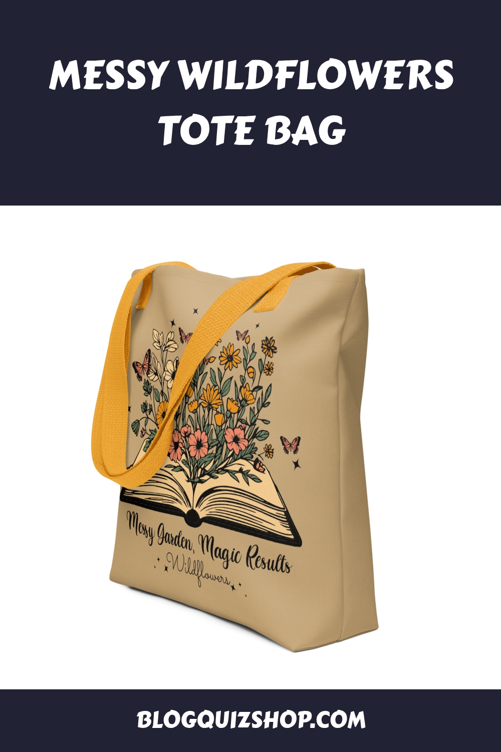 Messy Wildflowers Tote Bag generated pin 24674