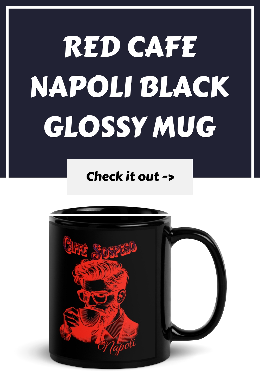 Red Cafe Napoli Black Glossy Mug generated pin 23101 1