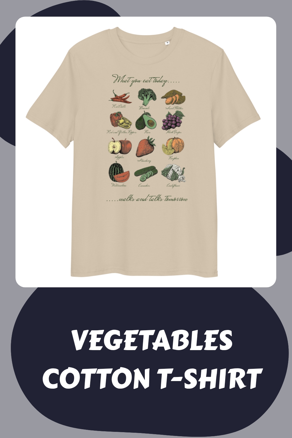 Vegetables Cotton T Shirt generated pin 22835 1