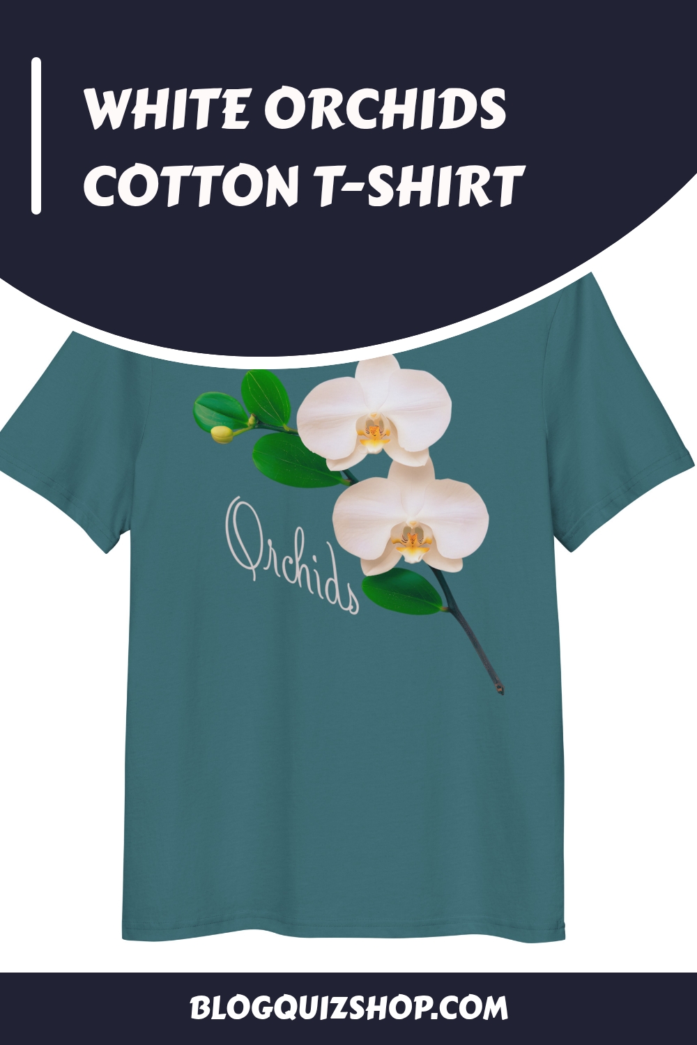 White Orchids Cotton T Shirt generated pin 24007 1