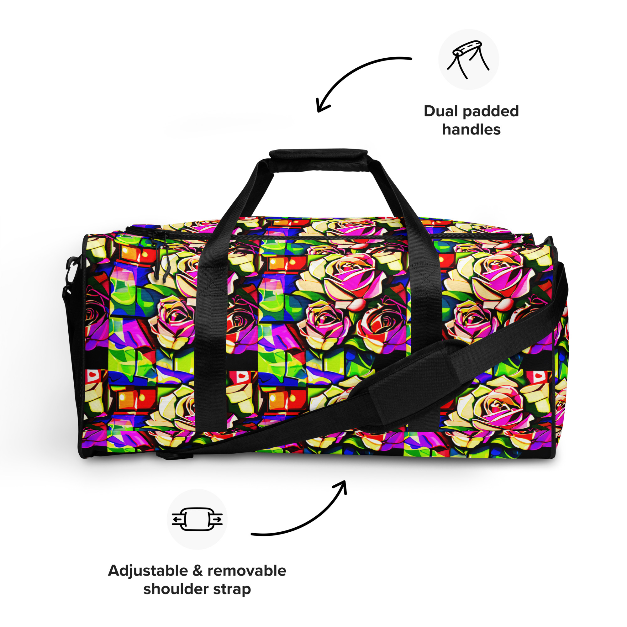 Abstract Roses Duffle Bag 6 Abstract Roses Duffle Bag - Image 6