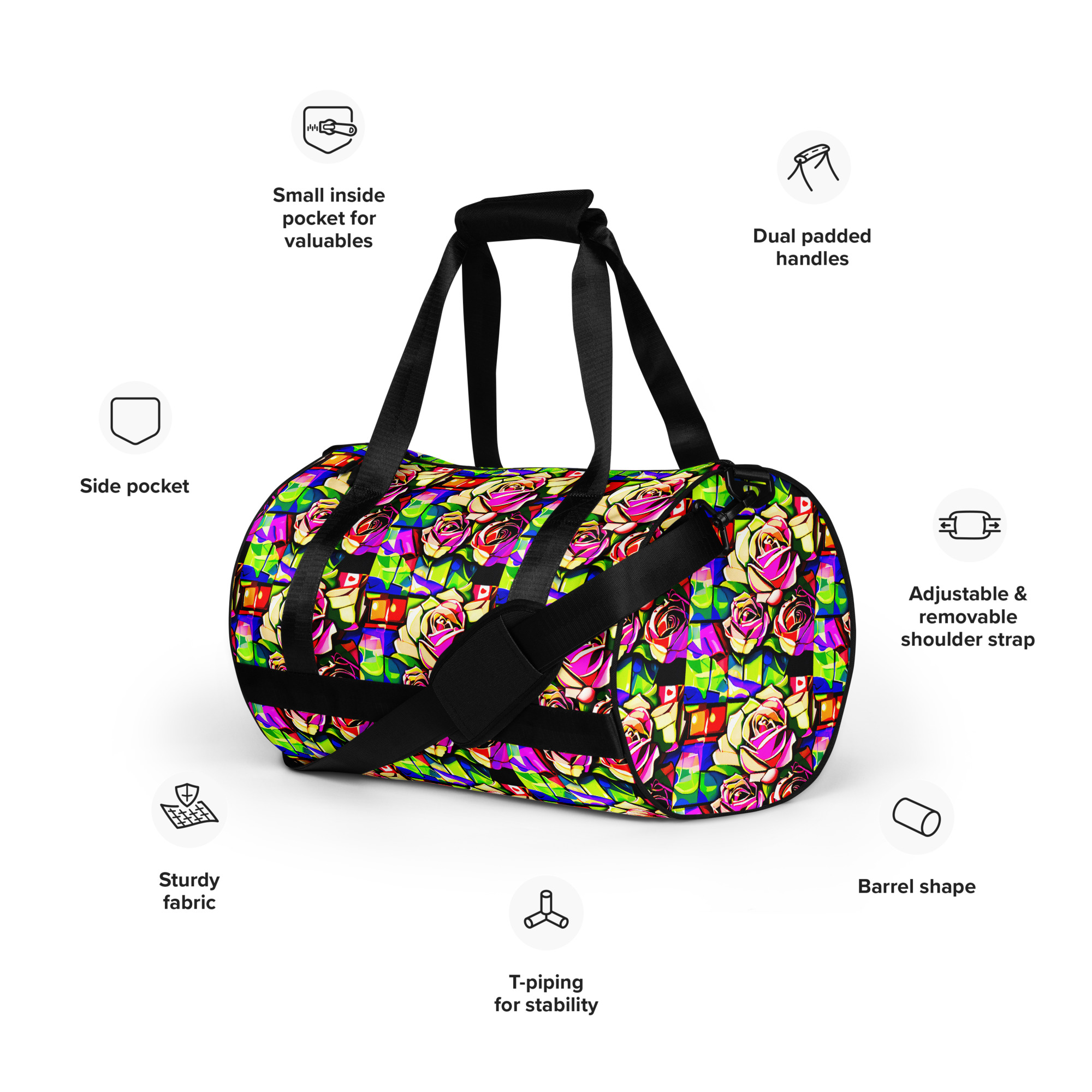 Abstract Roses Gym Bag 8 Abstract Roses Gym Bag - Image 8