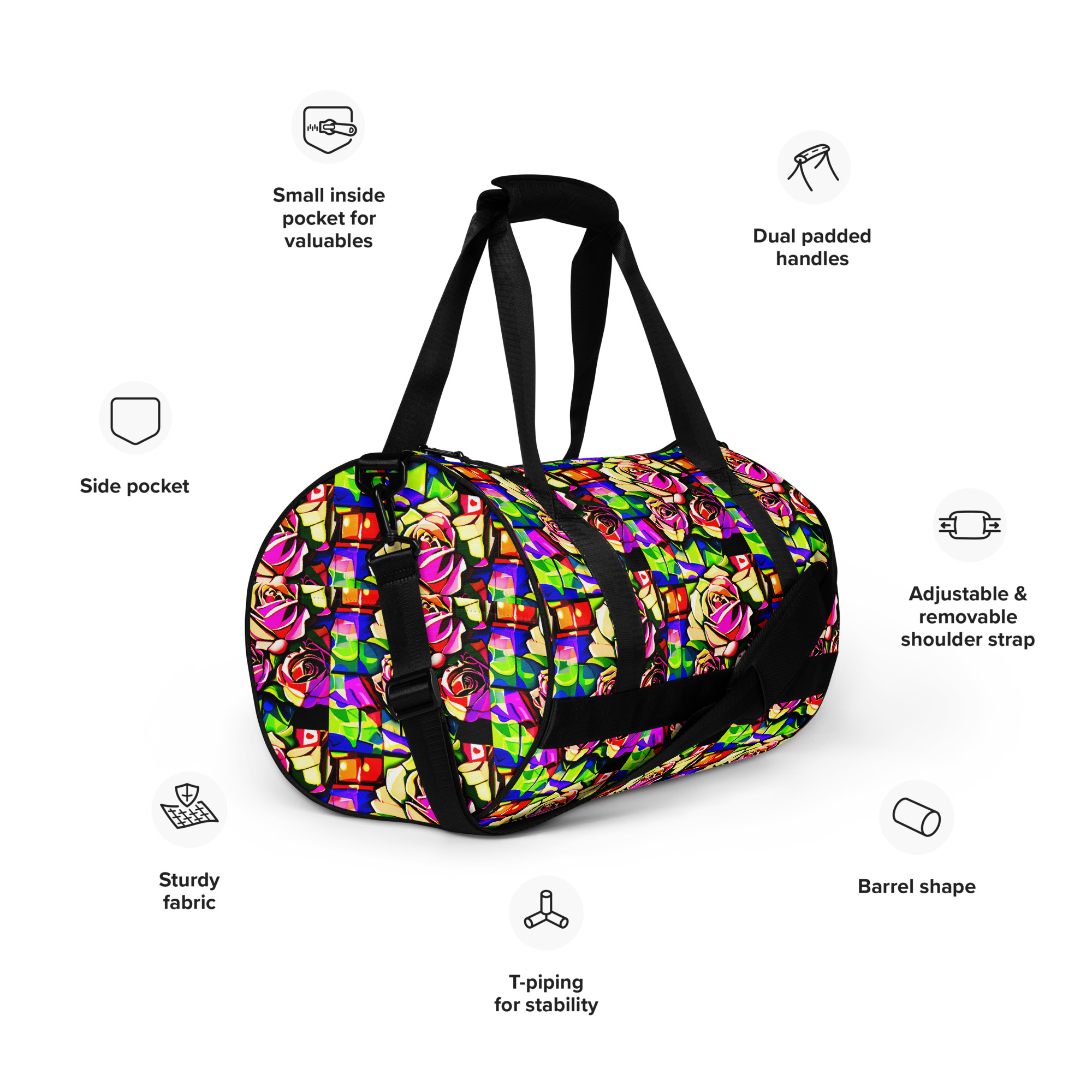 Abstract Roses Gym Bag 11 Abstract Roses Gym Bag - Image 11