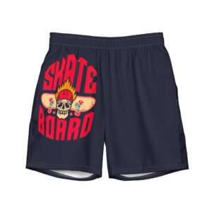 Red Skateboard Swim Trunks
