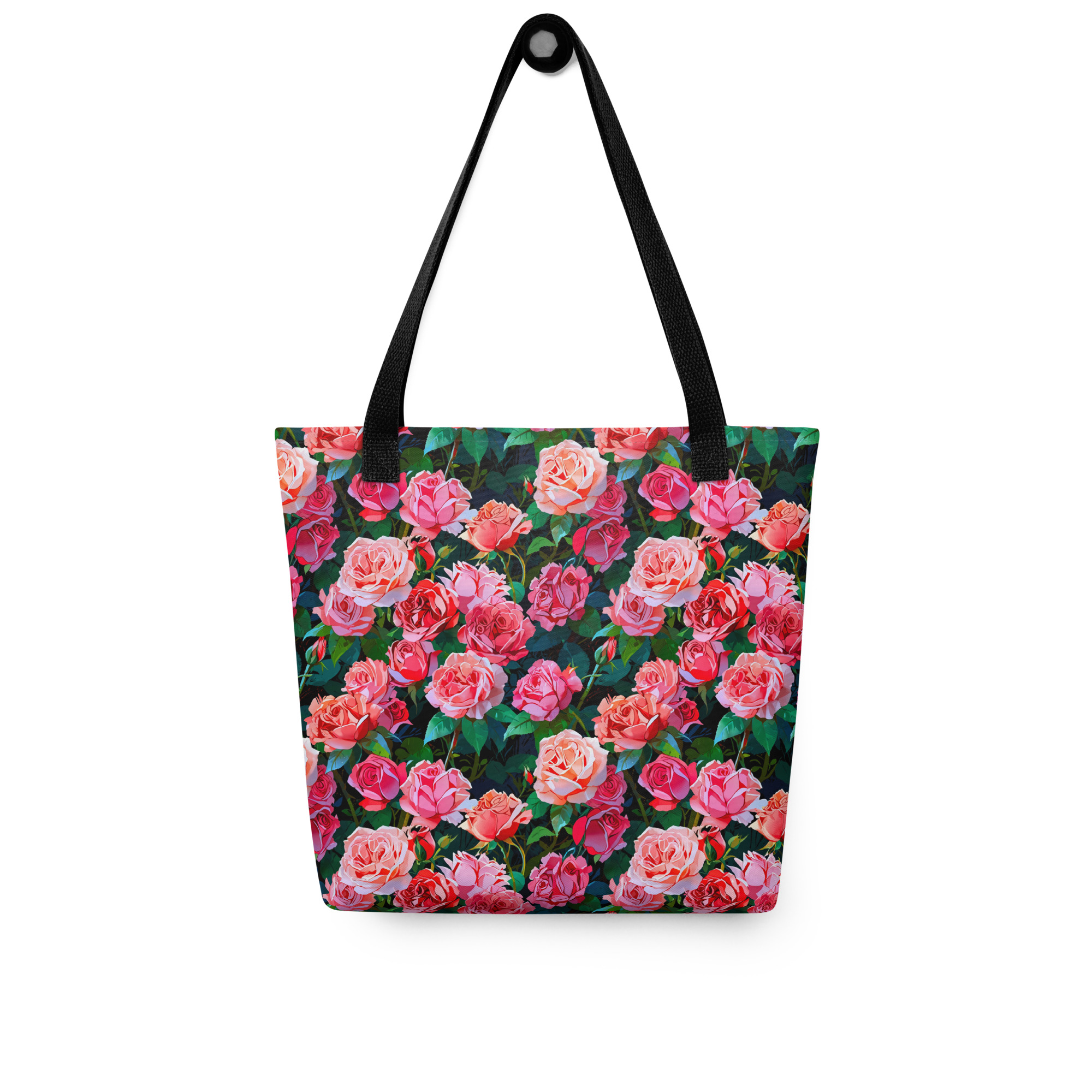 Red Pink Roses Tote Bag 3 Red Pink Roses Tote Bag - Image 3