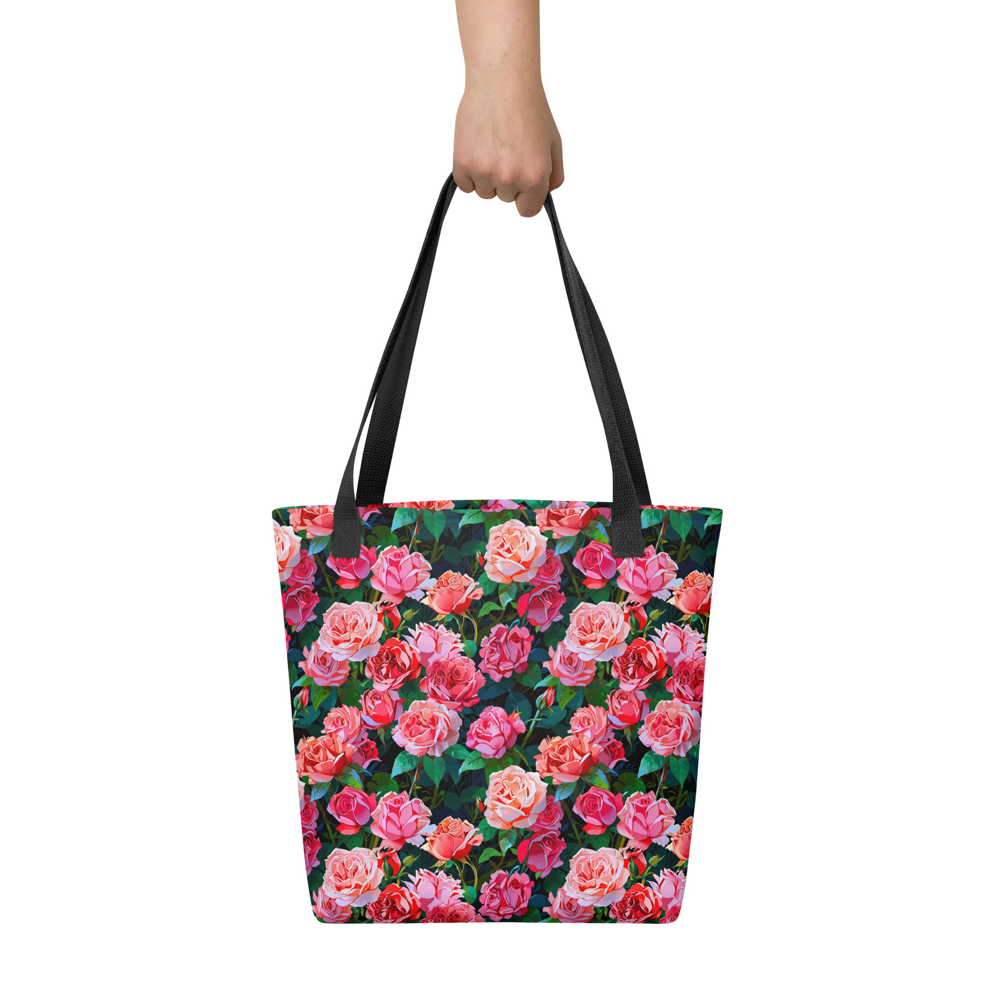 Red Pink Roses Tote Bag 4 Red Pink Roses Tote Bag - Image 4