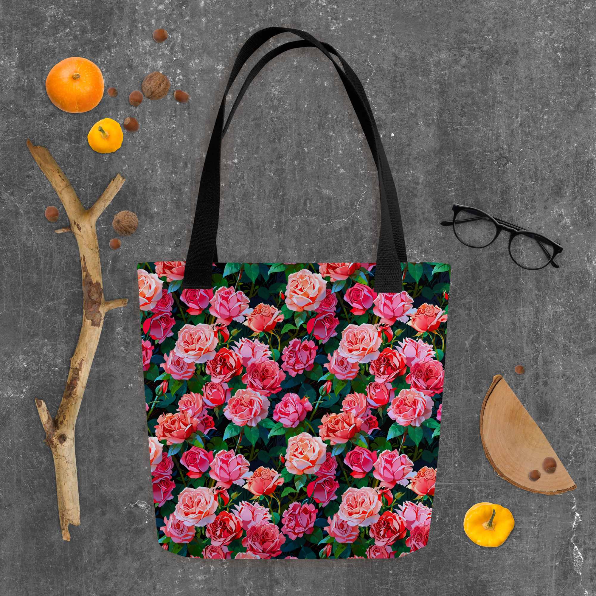 Red Pink Roses Tote Bag 5 Red Pink Roses Tote Bag - Image 5