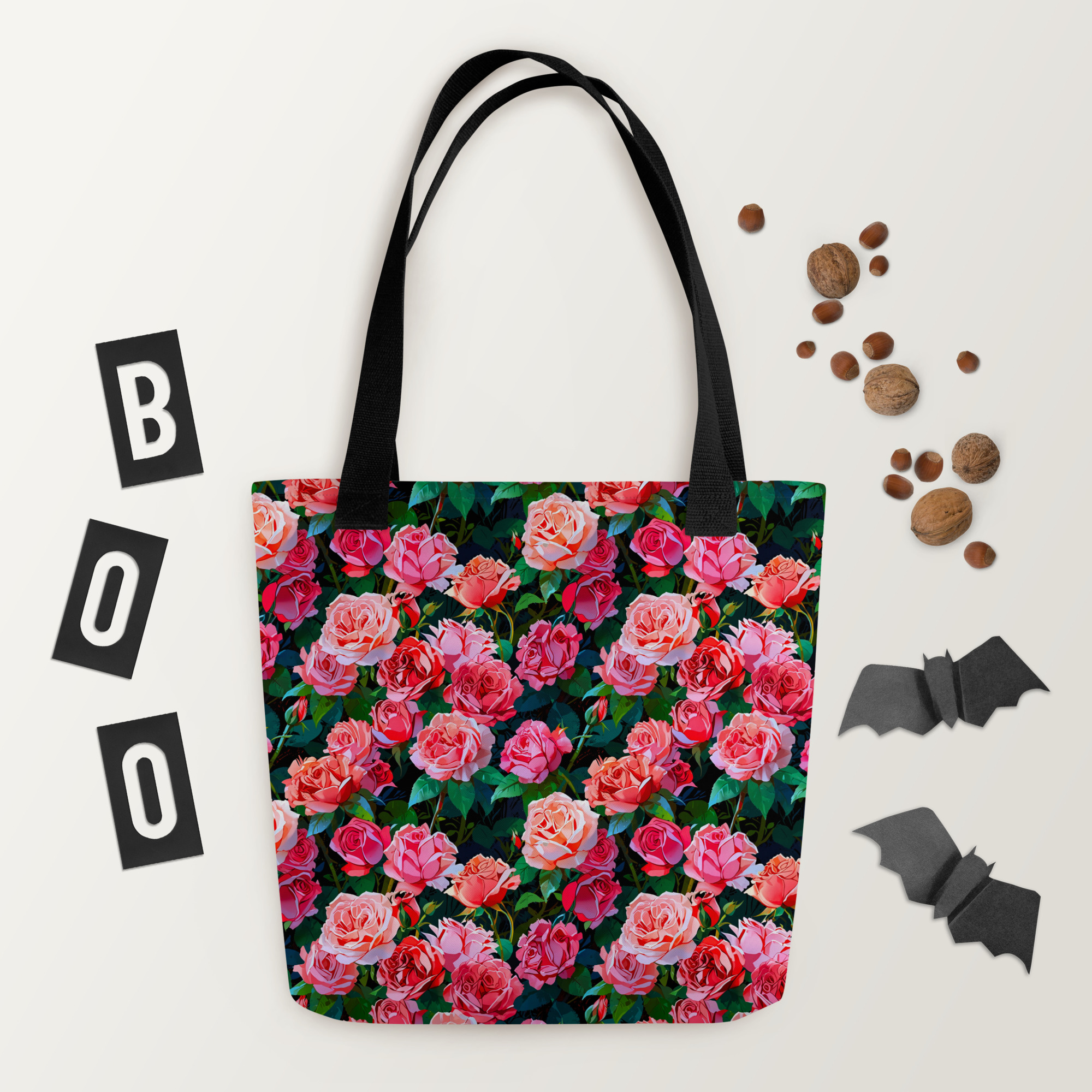 Red Pink Roses Tote Bag 7 Red Pink Roses Tote Bag - Image 7