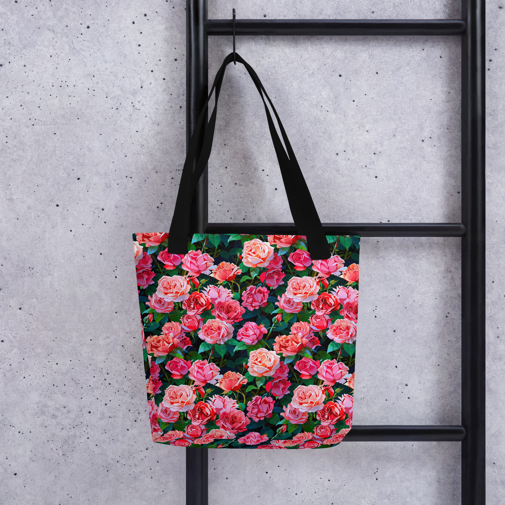 Red Pink Roses Tote Bag 11 Red Pink Roses Tote Bag - Image 11