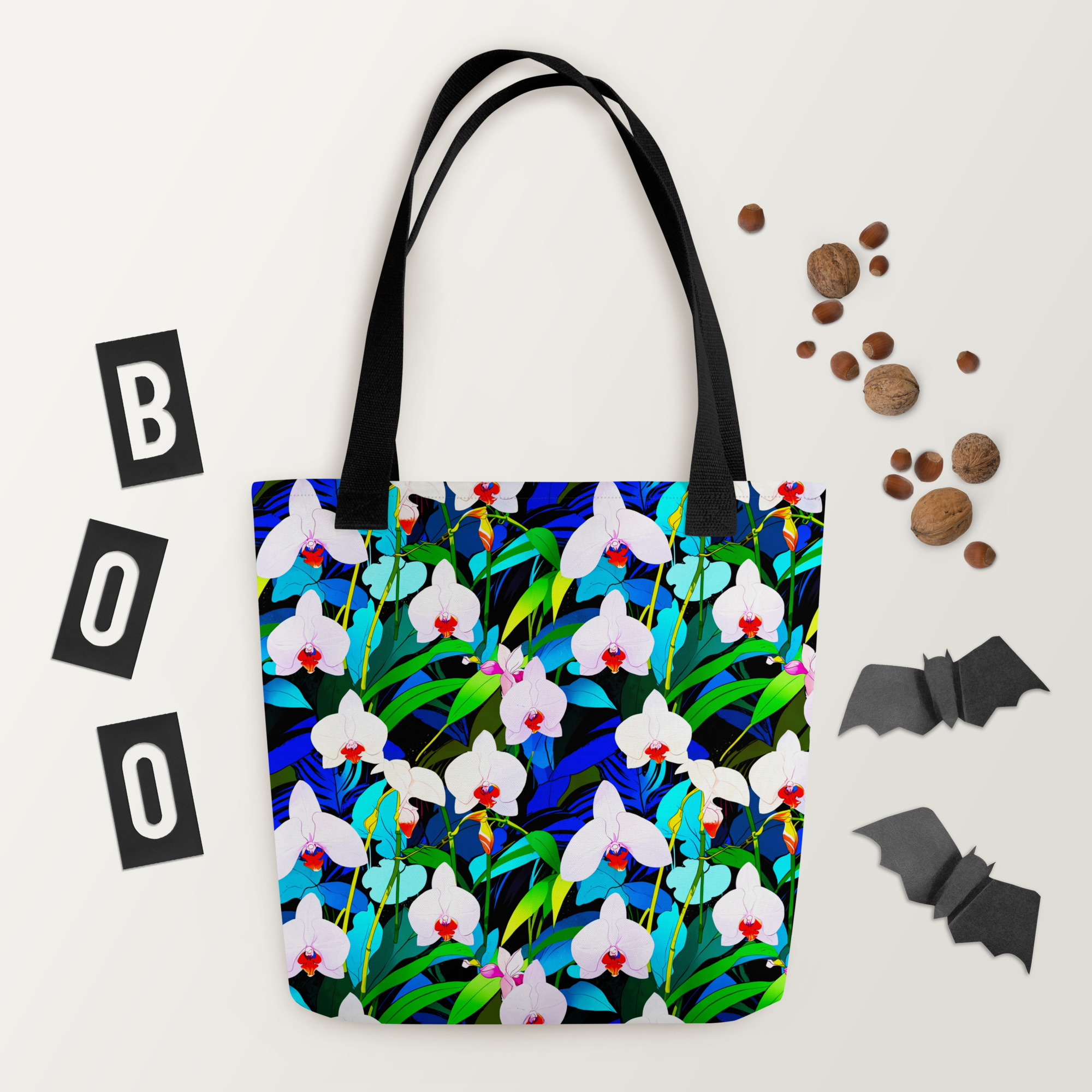 Blue Orchids Tote Bag 4 Blue Orchids Tote Bag - Image 4