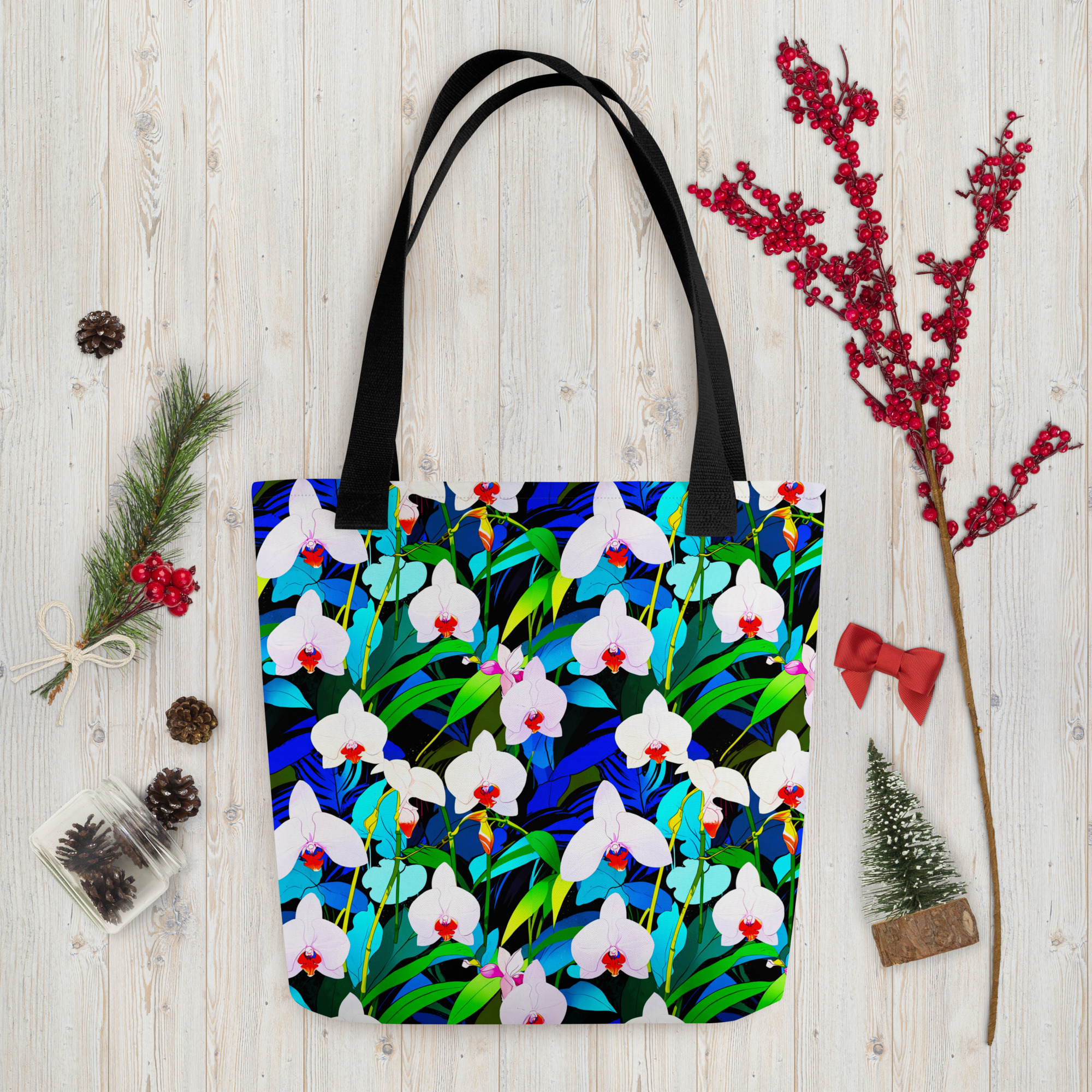 Blue Orchids Tote Bag 5 Blue Orchids Tote Bag - Image 5