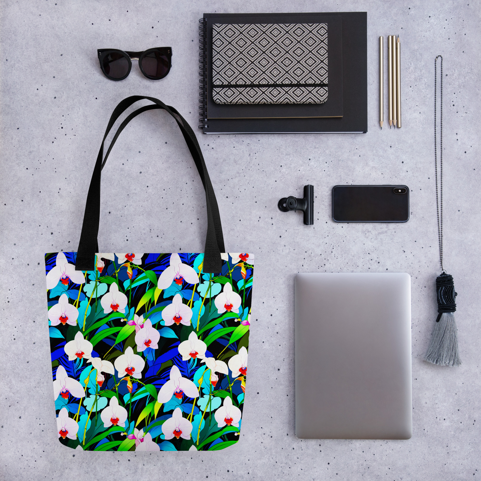 Blue Orchids Tote Bag 8 Blue Orchids Tote Bag - Image 8