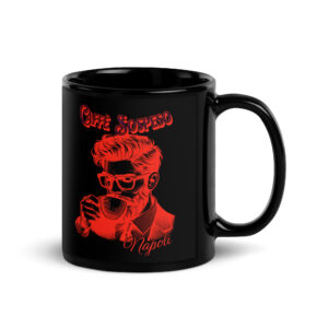 Red Cafe Napoli Black Glossy Mug