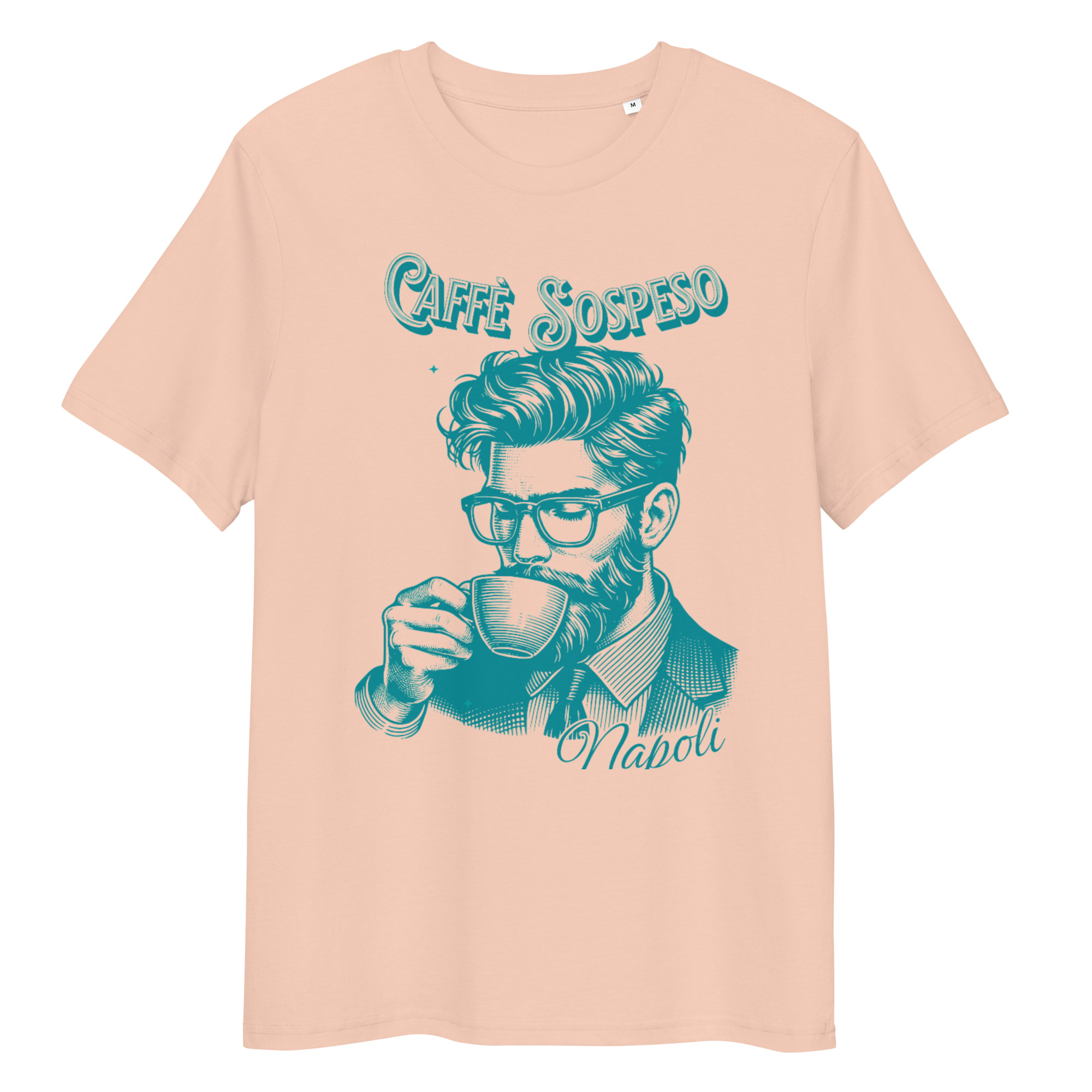 Blue Cafe Sospeso Light Cotton T-Shirt 2 Blue Cafe Sospeso Light Cotton T-Shirt - Image 2