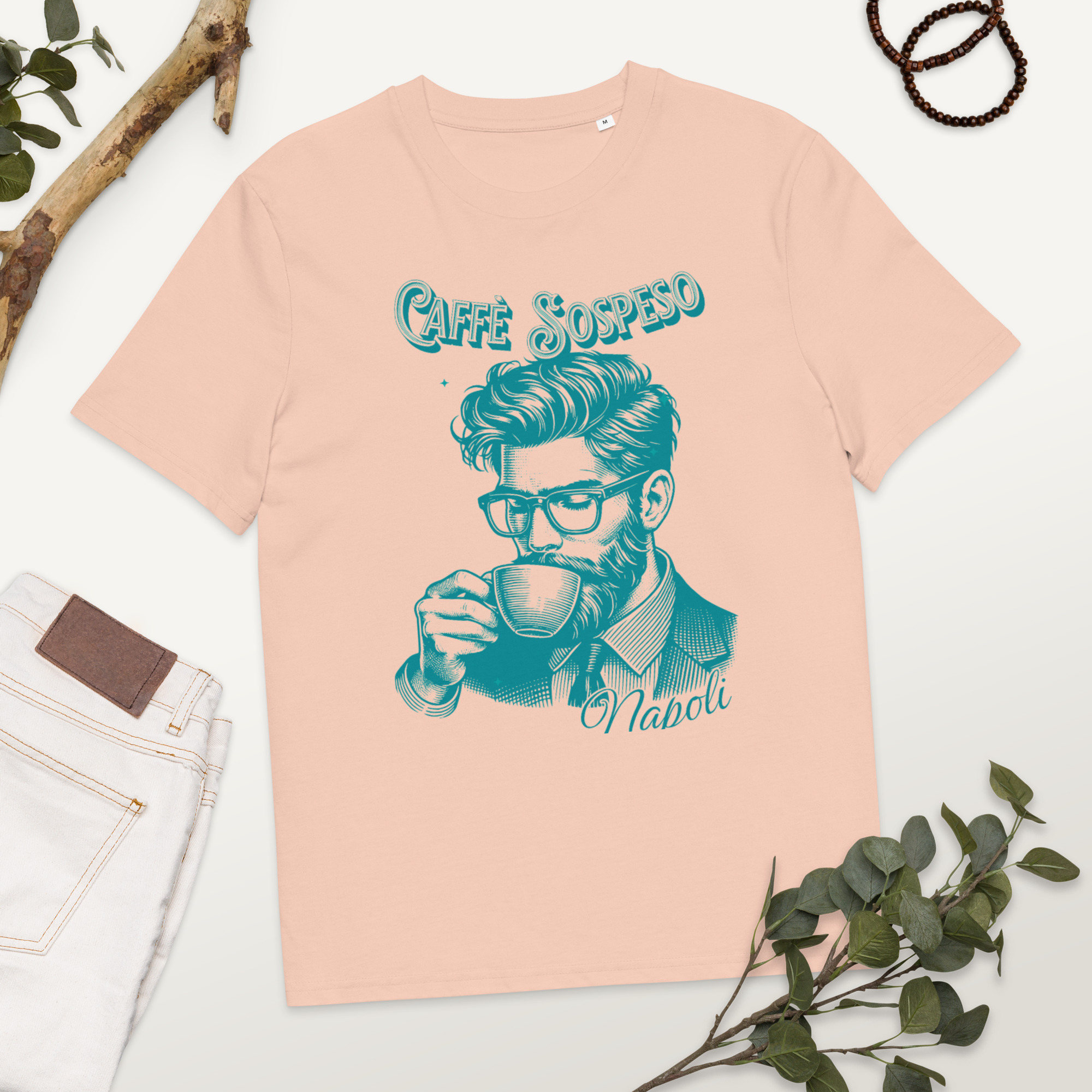 Blue Cafe Sospeso Light Cotton T-Shirt 14 Blue Cafe Sospeso Light Cotton T-Shirt - Image 14