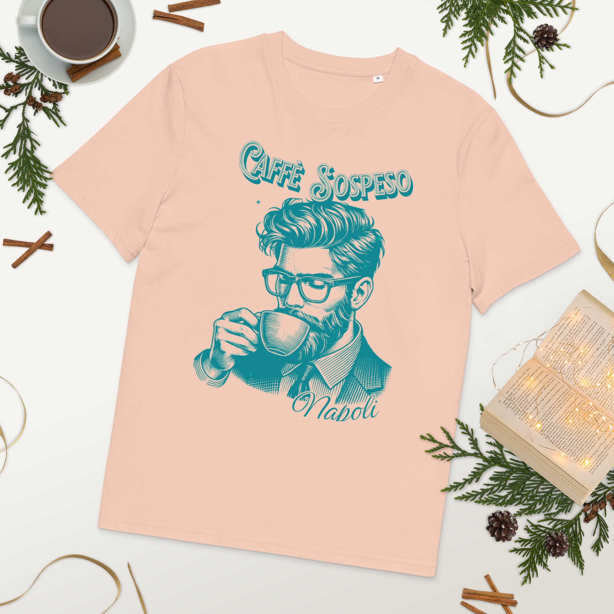 Blue Cafe Sospeso Light Cotton T-Shirt 15 Blue Cafe Sospeso Light Cotton T-Shirt - Image 15