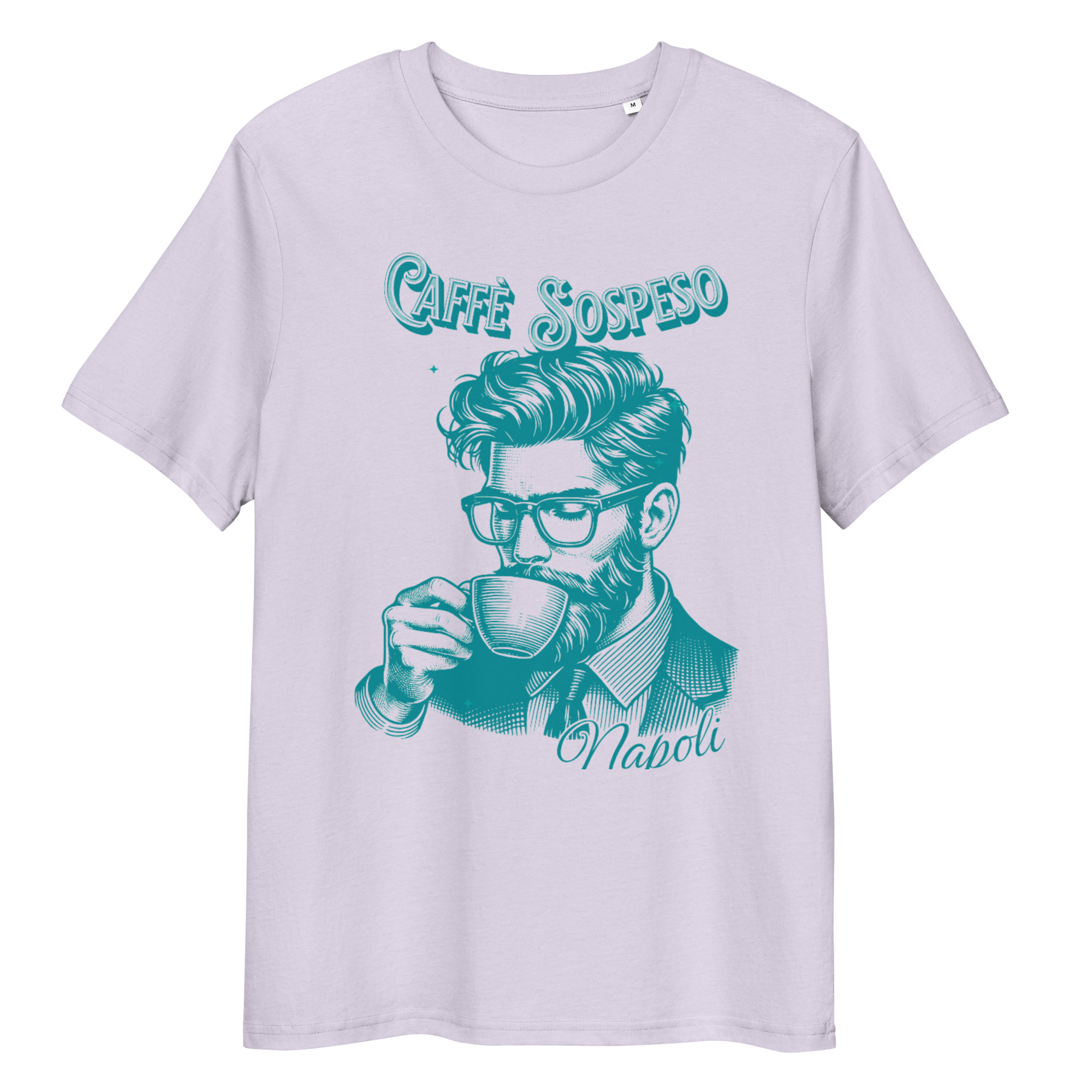 Blue Cafe Sospeso Light Cotton T-Shirt 4 Blue Cafe Sospeso Light Cotton T-Shirt - Image 4