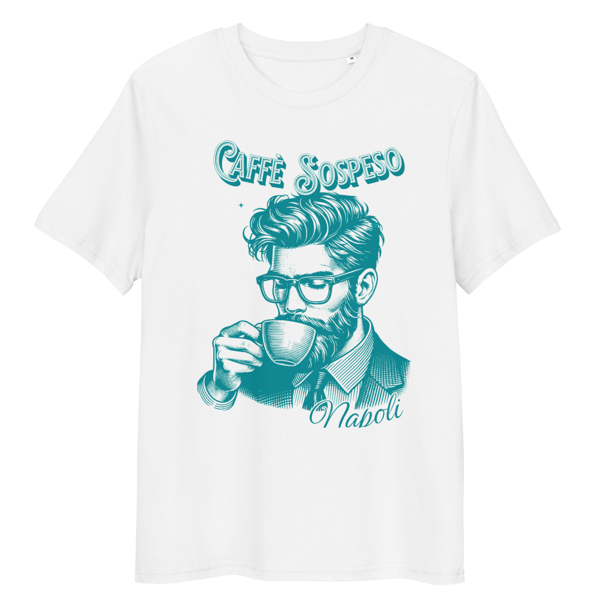 Blue Cafe Sospeso Light Cotton T-Shirt 5 Blue Cafe Sospeso Light Cotton T-Shirt - Image 5