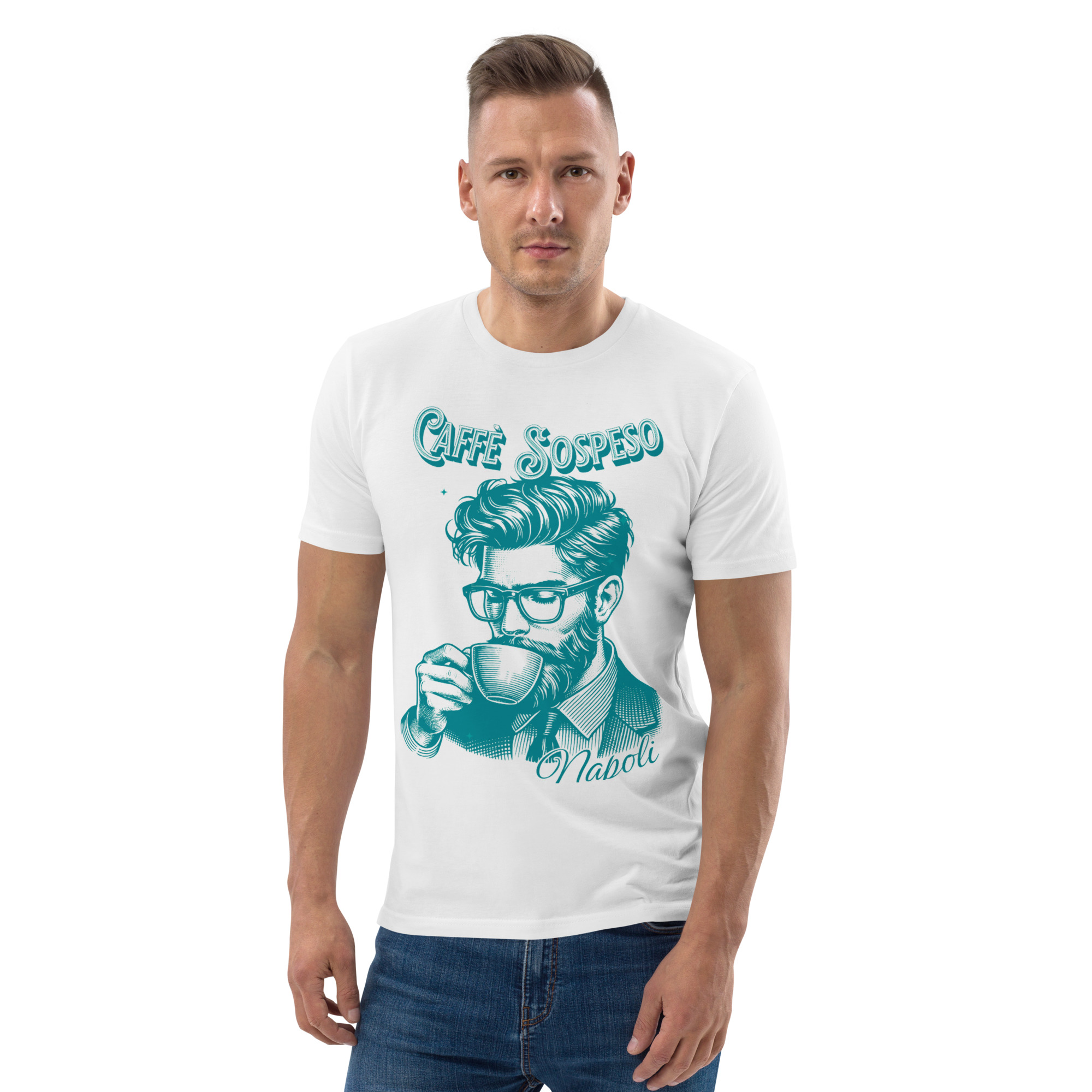 Blue Cafe Sospeso Light Cotton T-Shirt 9 Blue Cafe Sospeso Light Cotton T-Shirt - Image 9