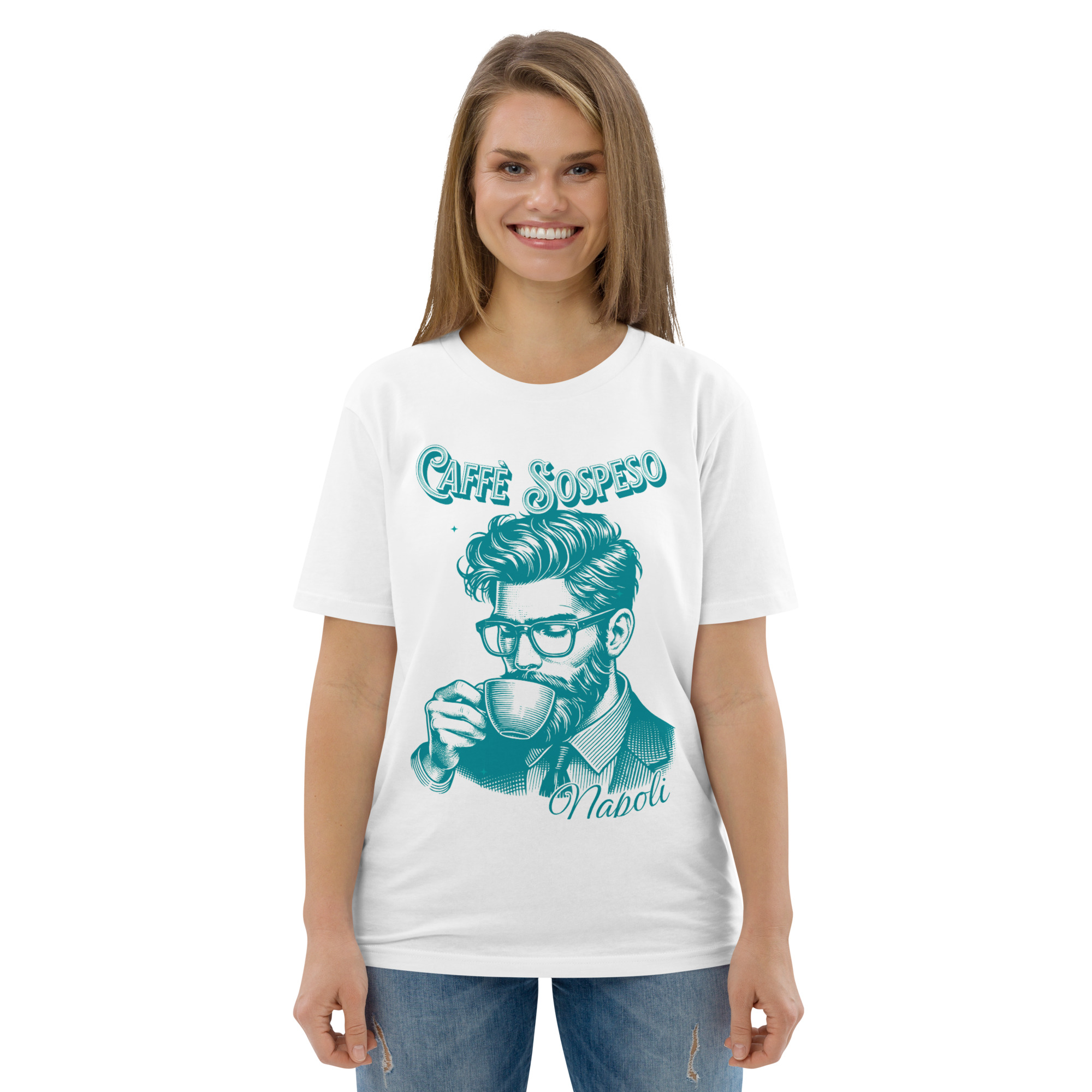 Blue Cafe Sospeso Light Cotton T-Shirt 10 Blue Cafe Sospeso Light Cotton T-Shirt - Image 10