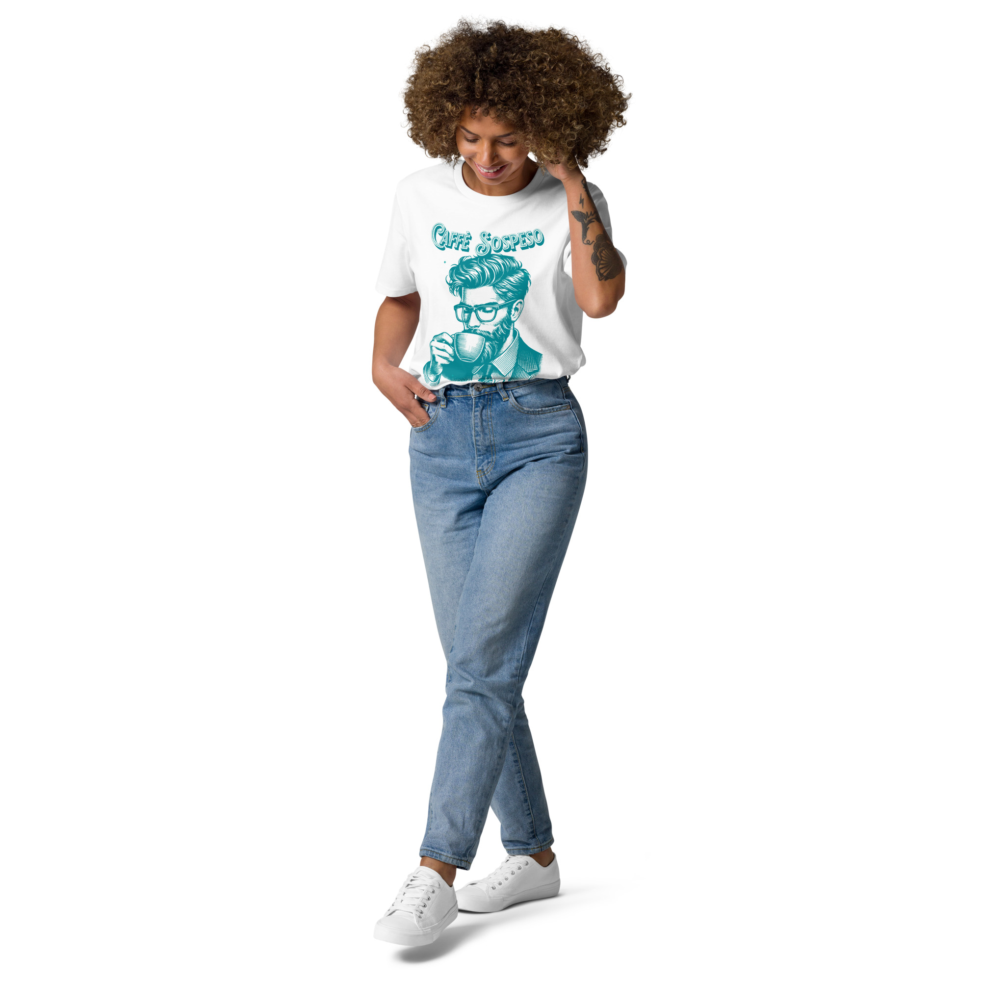 Blue Cafe Sospeso Light Cotton T-Shirt 11 Blue Cafe Sospeso Light Cotton T-Shirt - Image 11