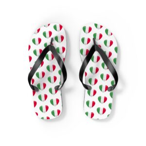 White Italian Hearts Flip Flops