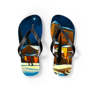 Winter in a Village Flip Flops