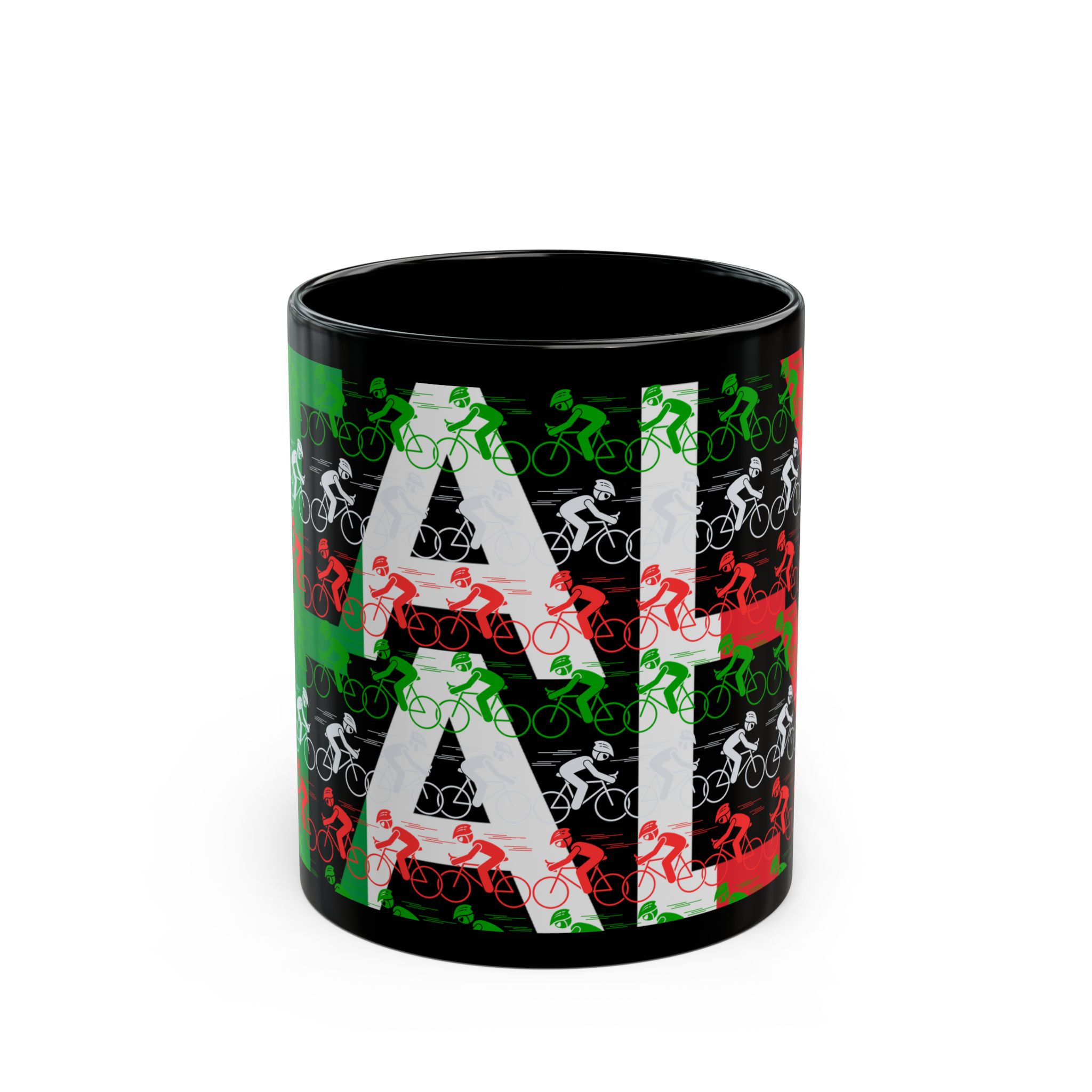 Italy Cycling Black Mug 1 Italy Cycling Black Mug