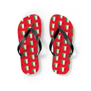 Red Italian Hearts Flip Flops
