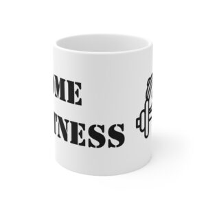 Fitness-Themed Ceramic Mug 11oz - Barbells & Weights