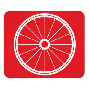 Cycling Red Wheel Mouse Pad