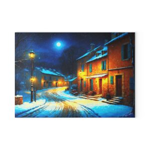 Winter Blizzard in Provence Glass Cutting Board