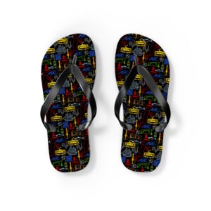 Portuguese Symbols Black Flip-Flops