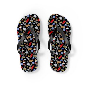Symbols of Portugal Black Flip-Flops