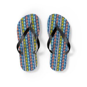 Blue Aloha Flip Flops
