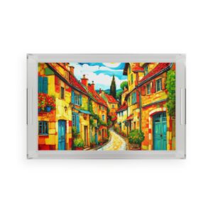 Village in the Summer Serving Tray