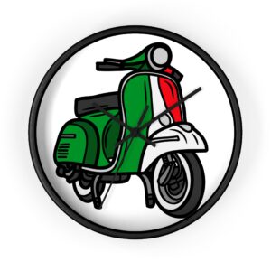 Italian Motorino Tricolori Wall Clock