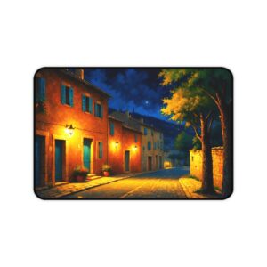 Nighttime Village Mouse Pad