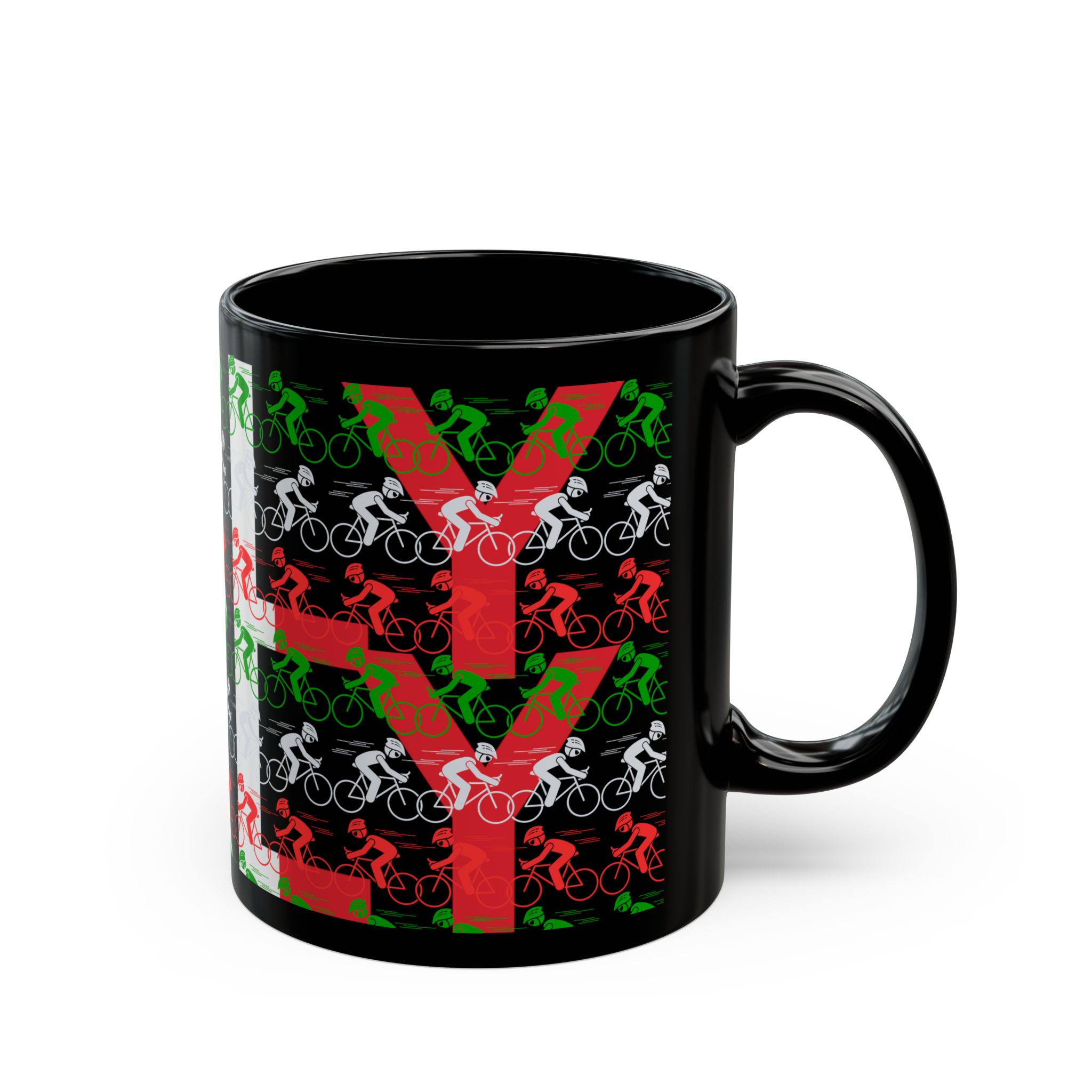 Italy Cycling Black Mug 2 Italy Cycling Black Mug - Image 2
