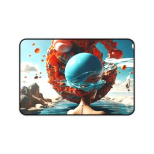 Earth-Headed Woman Desk Mat