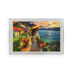 Elegant Post-Impressionist Lady Serving Tray