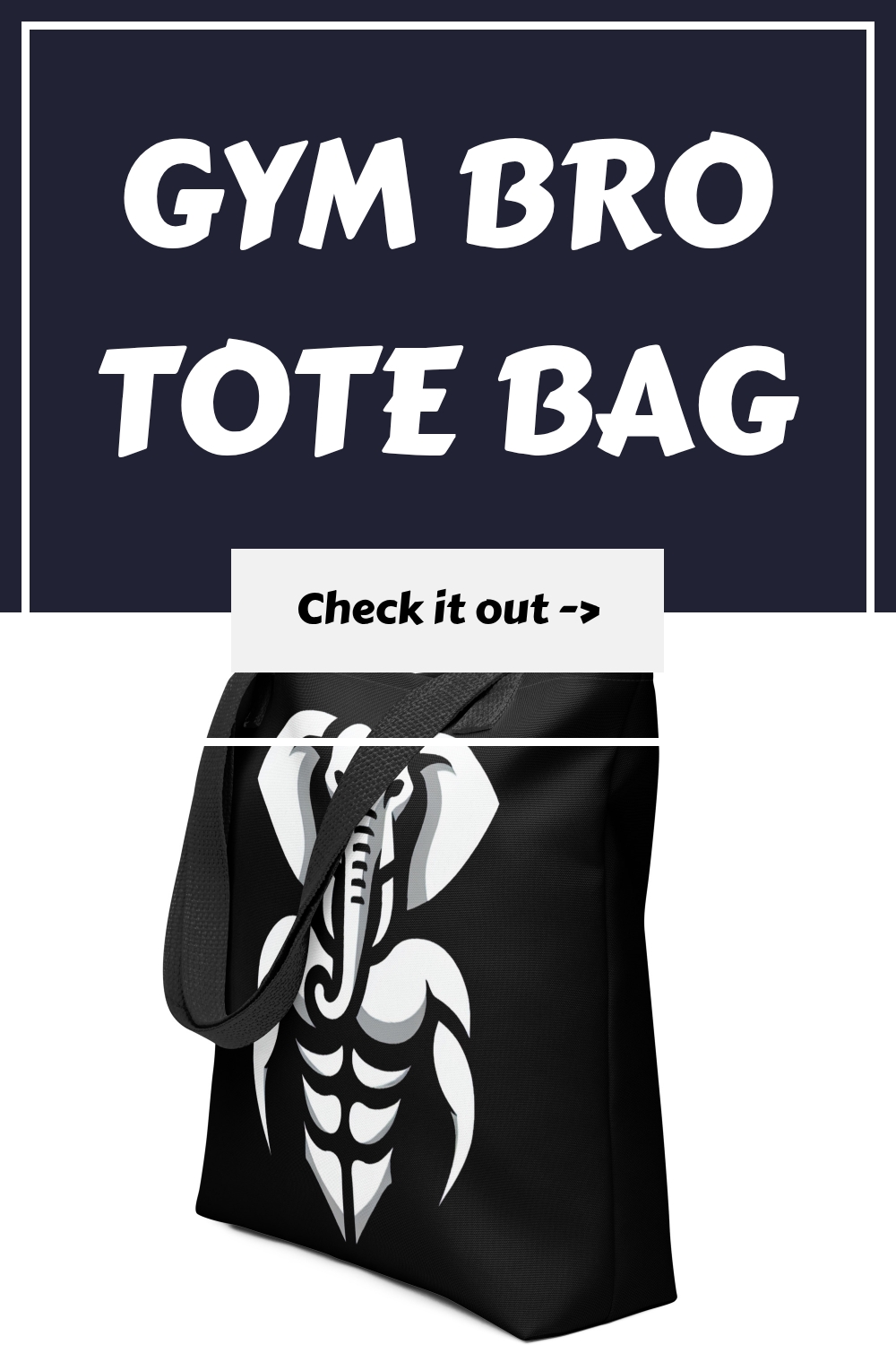 Gym Bro Tote Bag generated pin 27677
