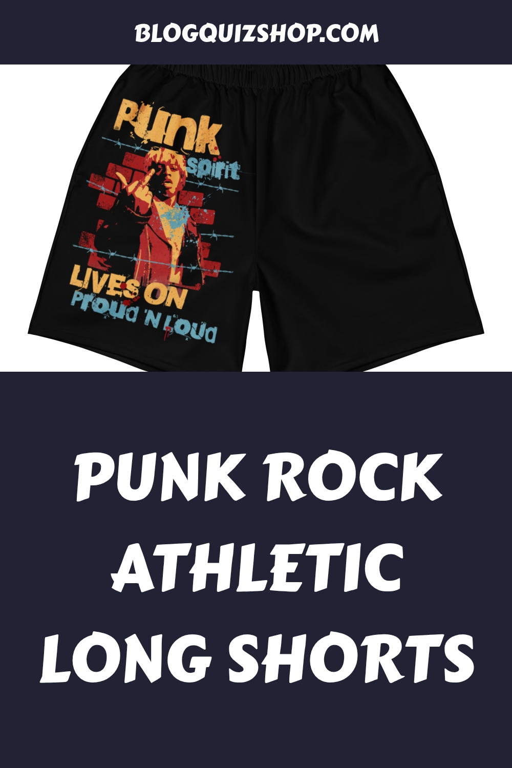 Punk Rock Athletic Long Shorts generated pin 25199