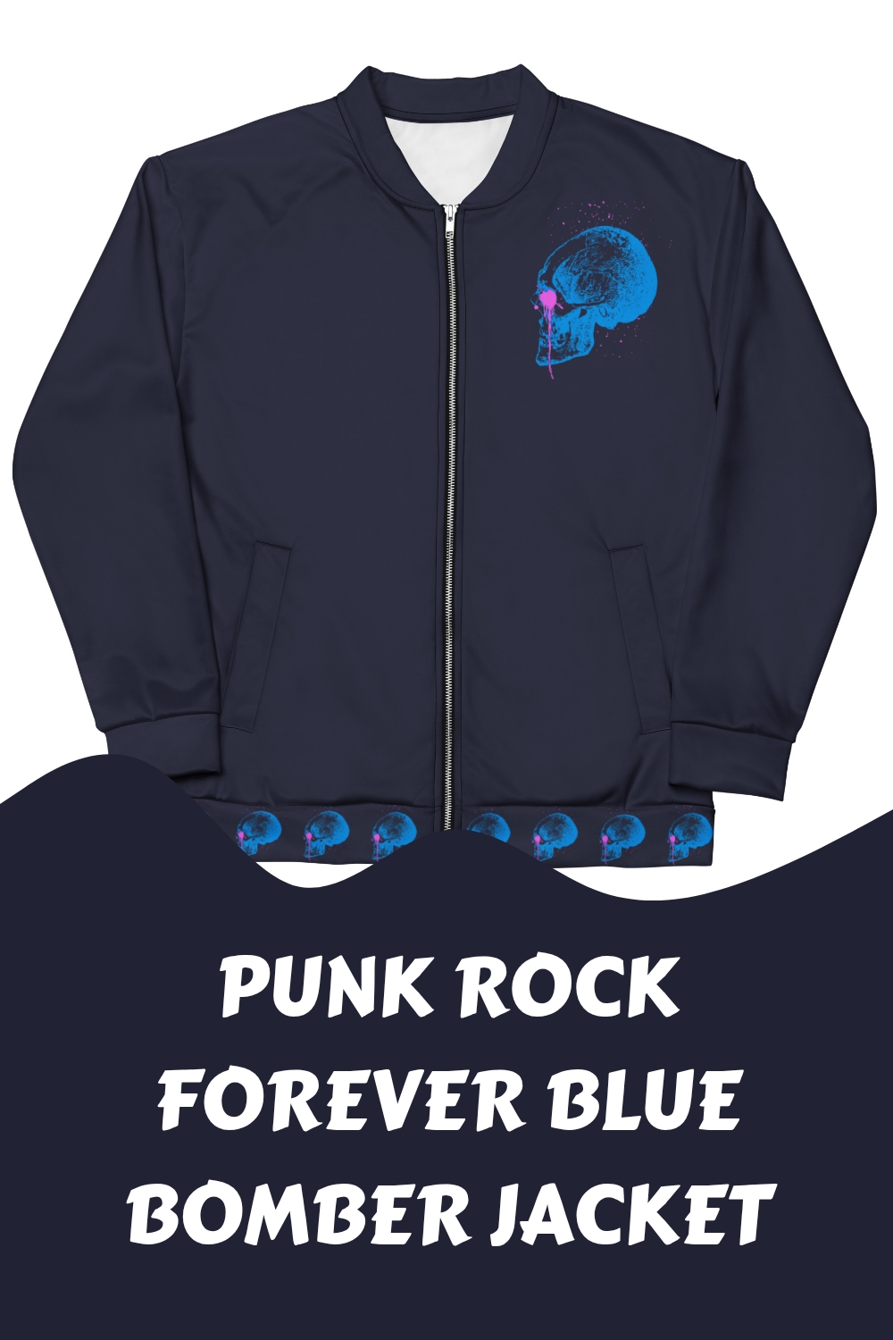Punk Rock Forever Blue Bomber Jacket generated pin 25789