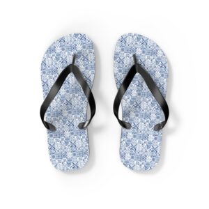 Light Blue Ceramic Tile Flip-Flops