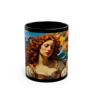 Renaissance Lady Black Mug