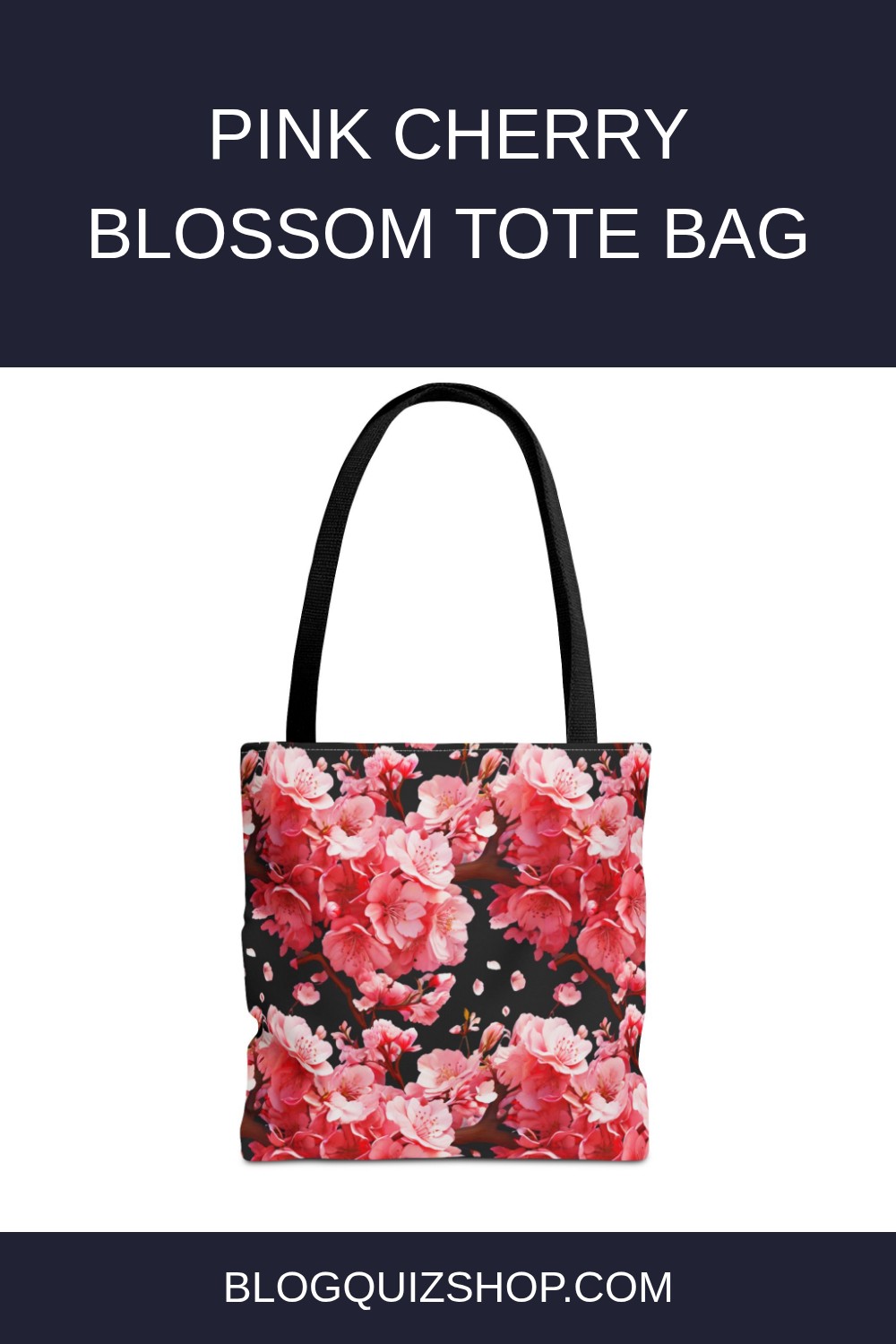 Pink Cherry Blossom Tote Bag generated pin 29826