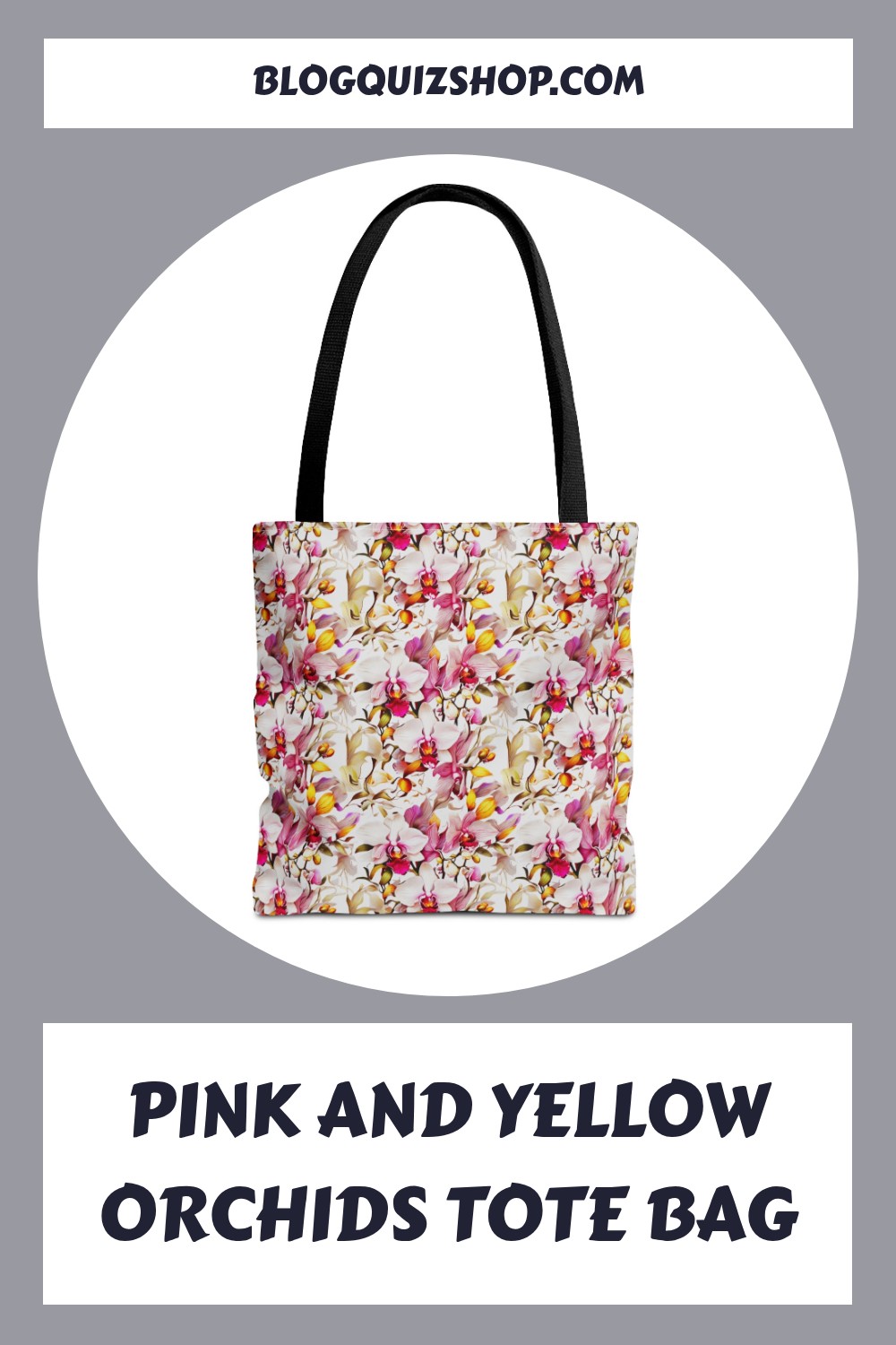 Pink and Yellow Orchids Tote Bag generated pin 29730