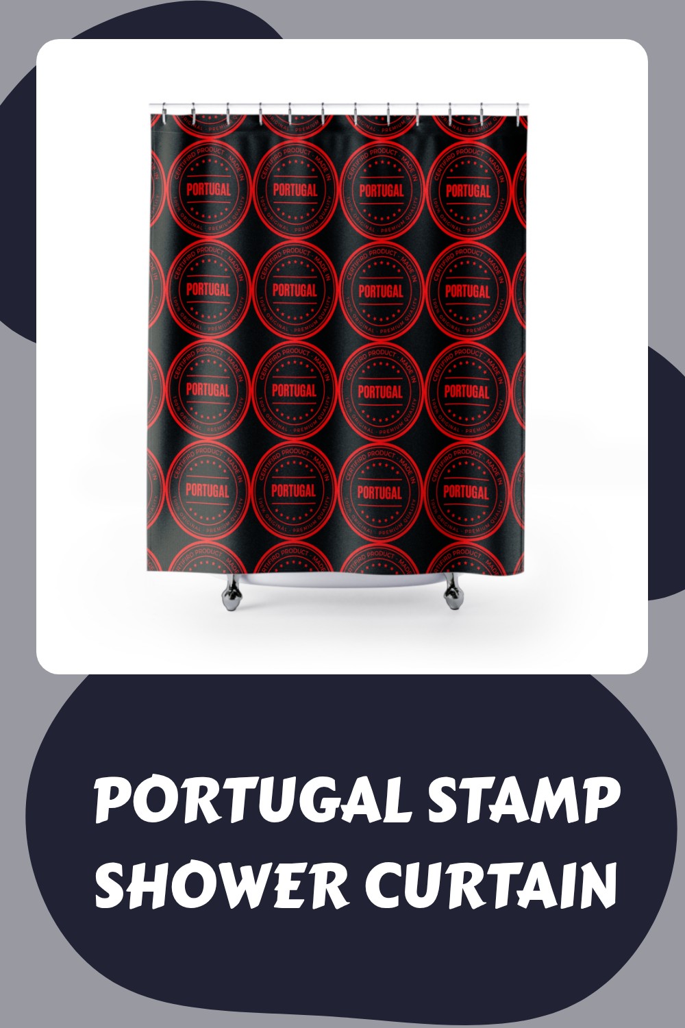 Portugal Stamp Shower Curtain generated pin 29595 1