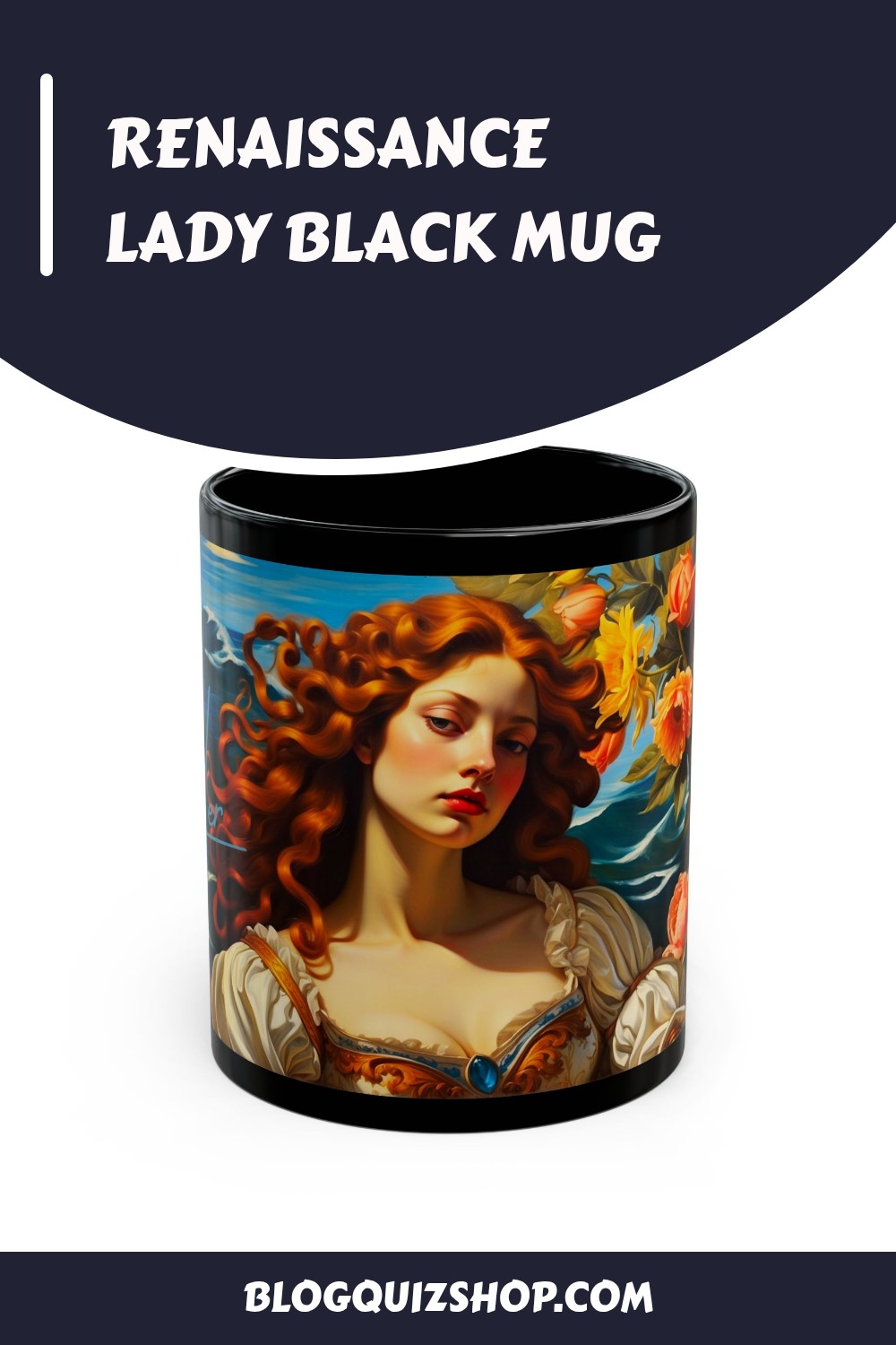 Renaissance Lady Black Mug generated pin 33602 1
